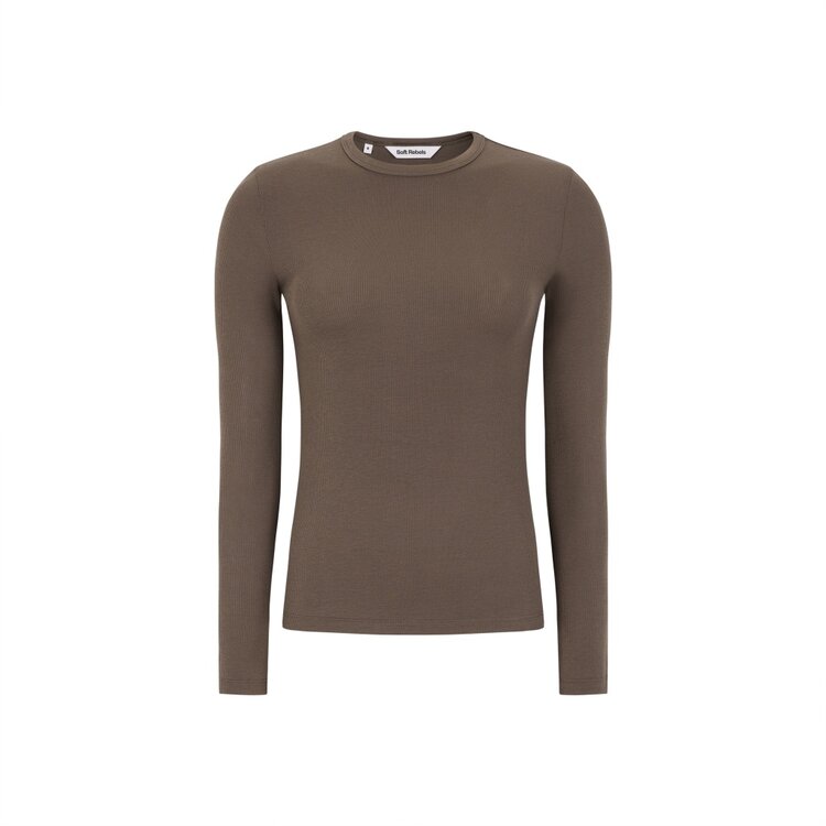 Soft Rebels Fenja O-neck Top Coffee Quartz