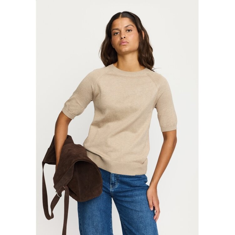Soft Rebels Marla SS O-neck Knit Nomad Melange