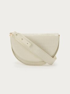 My Jewellery Witte Half Ronde Schoudertas Met Crocoprint