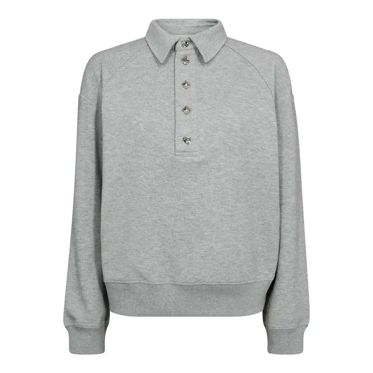 Co'Couture DengiCC Polo Sweat Pale Grey