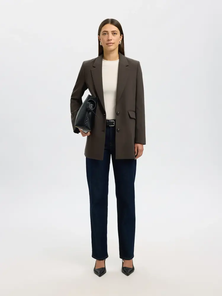 Selected Femme Rita LS Relaxed Blazer Mel Noos Delicioso Melange