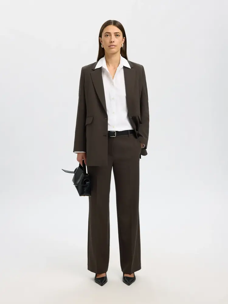 Selected Femme Rita MW Wide Pant Mel NOOS Delicio Melange