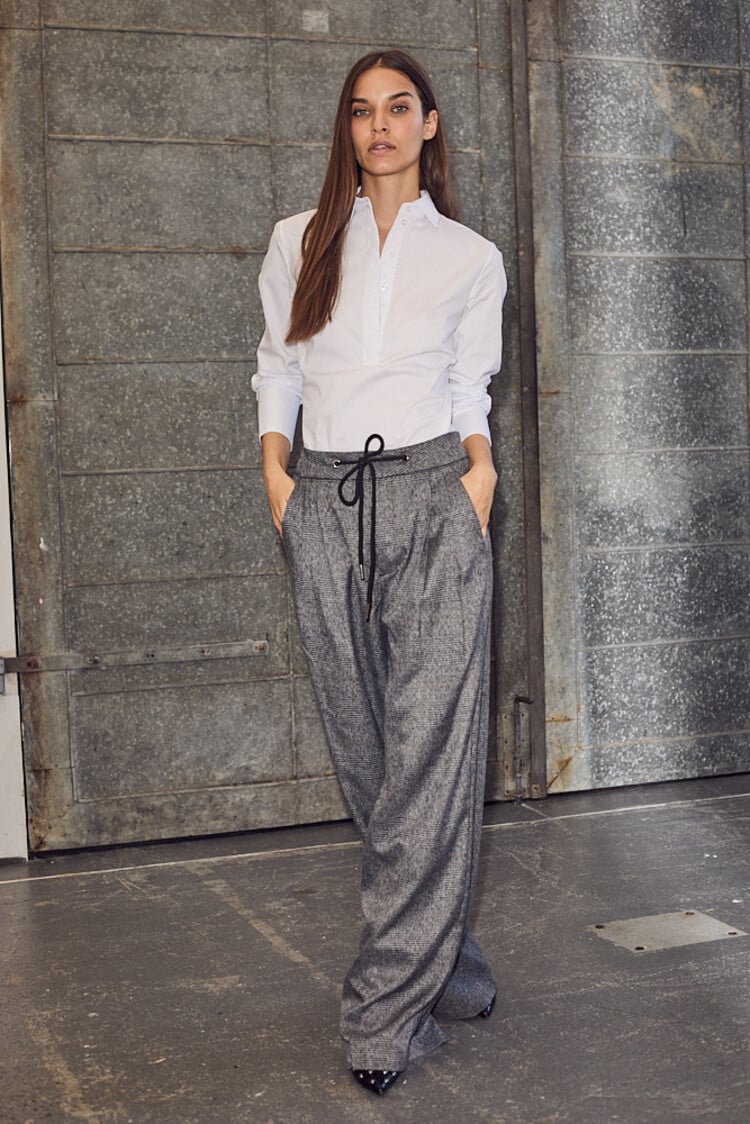 Haute L'Amitié Michelle Check Tailor Tie Pants Grey