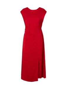 Selected Femme Leonore Slim SL Midi Dress B Equestrian Red