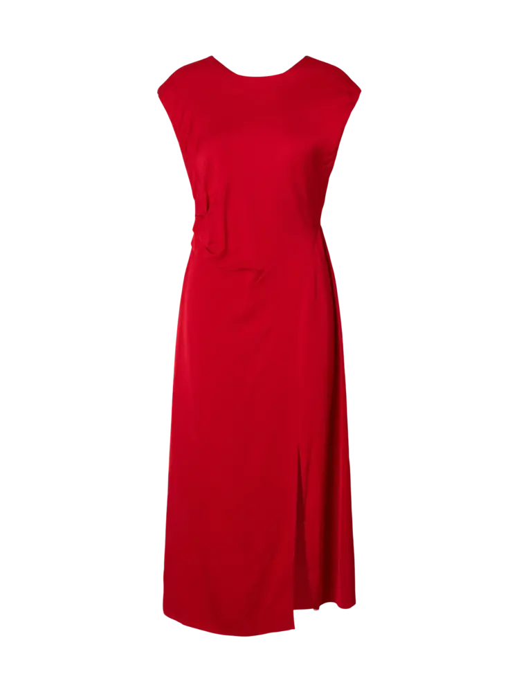 Selected Femme Leonore Slim SL Midi Dress B Equestrian Red