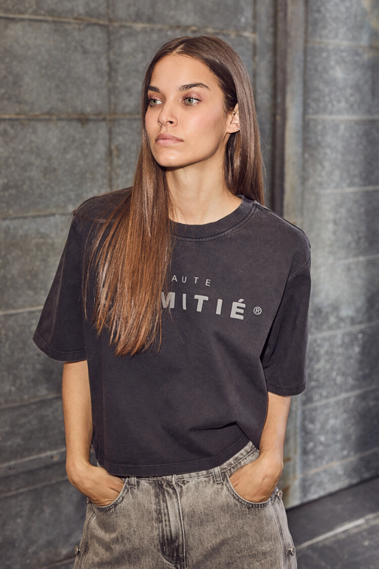 Haute L'Amitié Intro Rubber Logo Tee Black