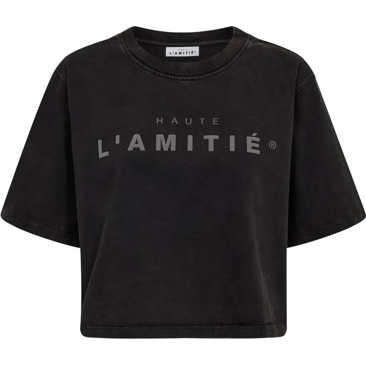 Haute L'Amitié Intro Rubber Logo Tee Black