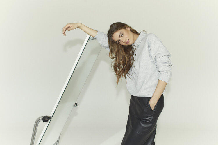 Co'Couture DengiCC Polo Sweat Pale Grey