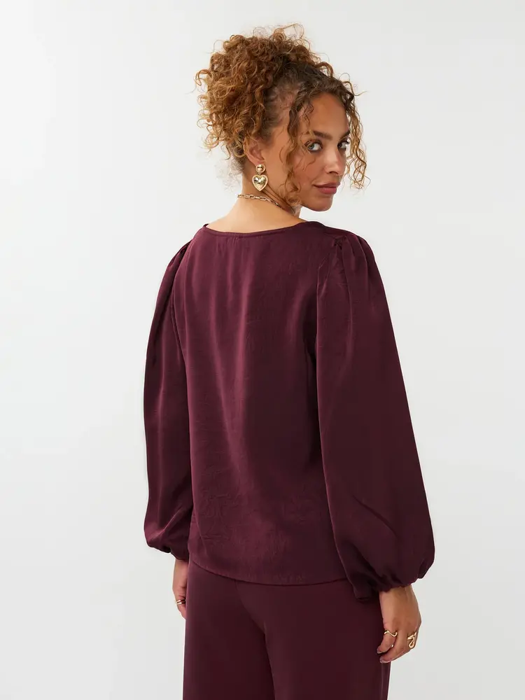 Ydence Top Nyma Burgundy