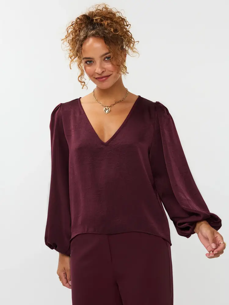 Ydence Top Nyma Burgundy