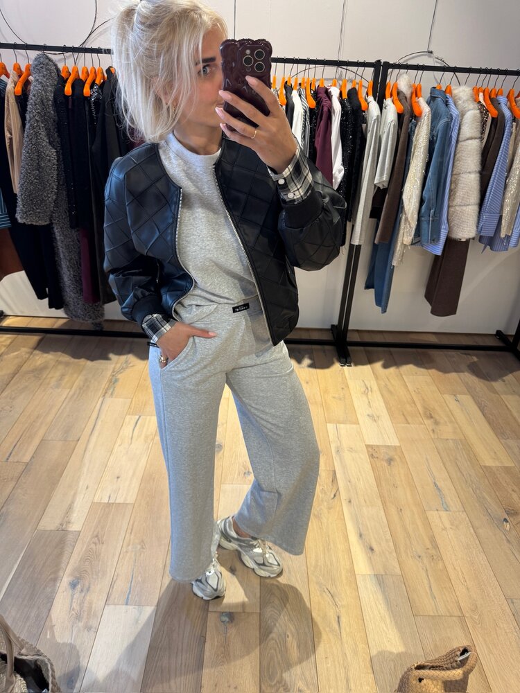 Haute L'Amitié Quilt PU Bomber Black