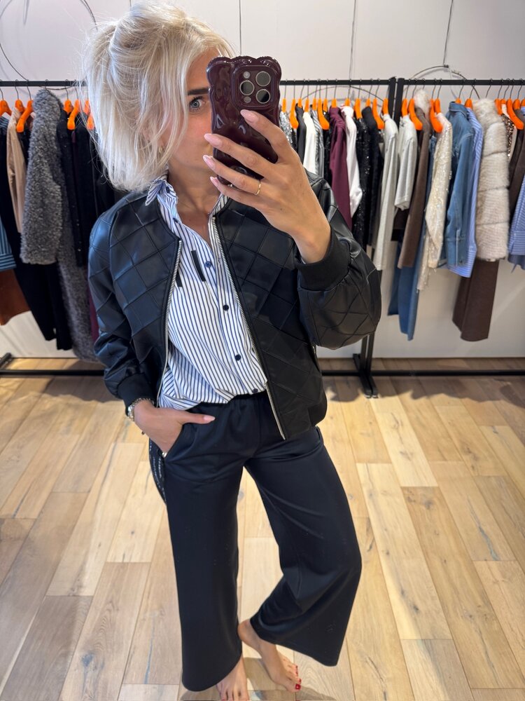 Haute L'Amitié Quilt PU Bomber Black