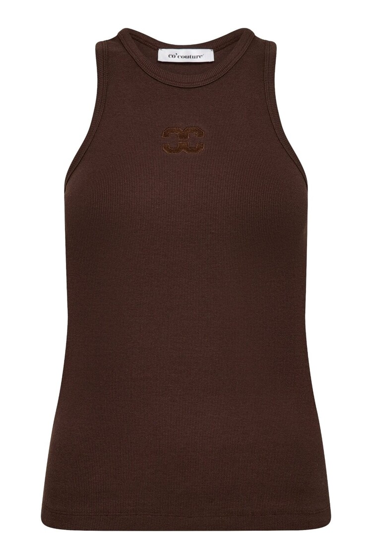 Co'Couture SaharaCC Embroidery Tank Top Mocca