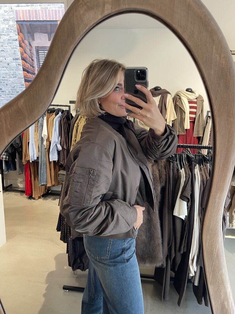 Co'Couture LibbyCC Bomber Jacket Dark Brown