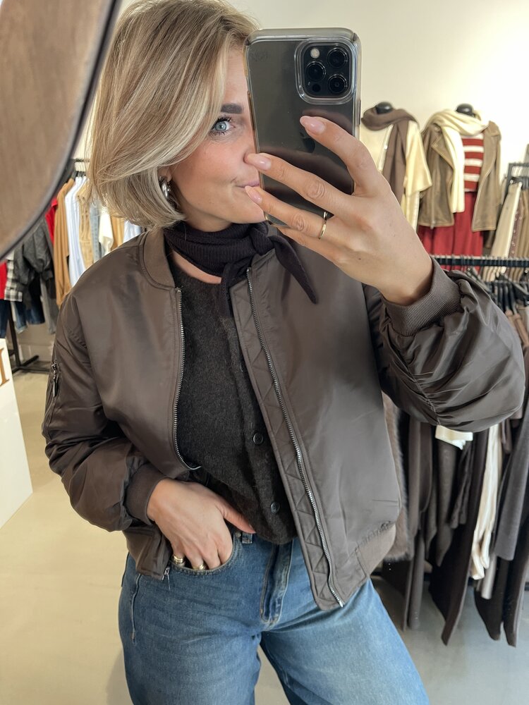 Co'Couture LibbyCC Bomber Jacket Dark Brown
