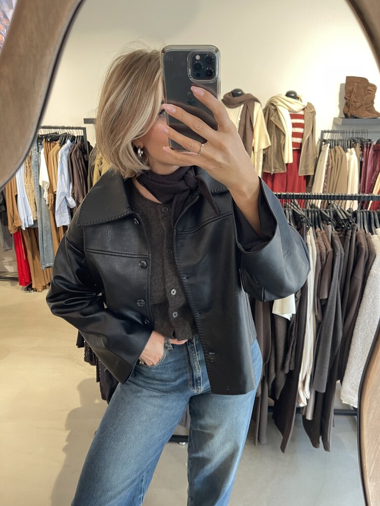 Neo Noir Lunara Collar Stitch Jacket Black