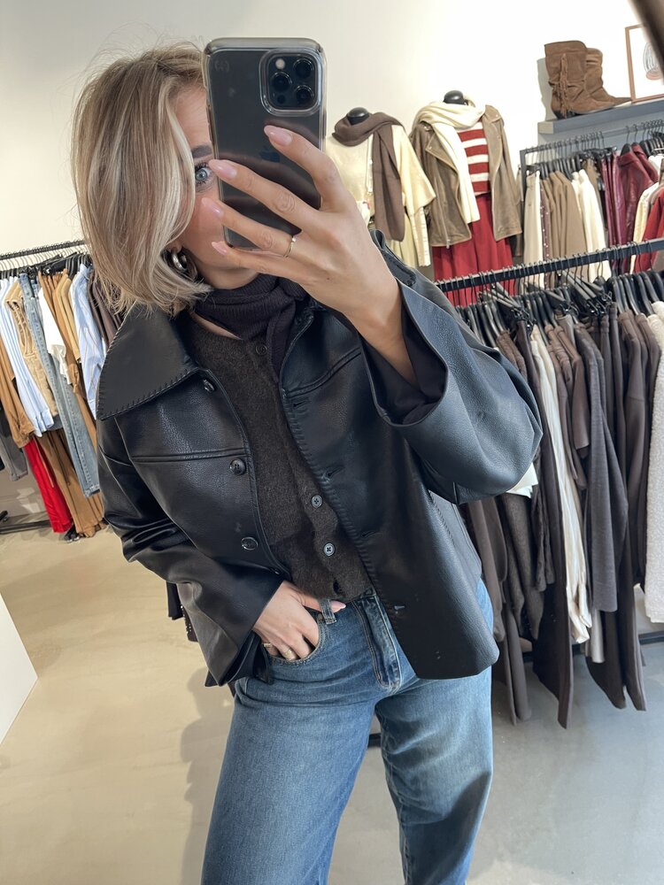 Neo Noir Lunara Collar Stitch Jacket Black