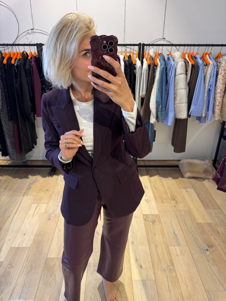 Co'Couture AlmiraCC Fitted Blazer Plum