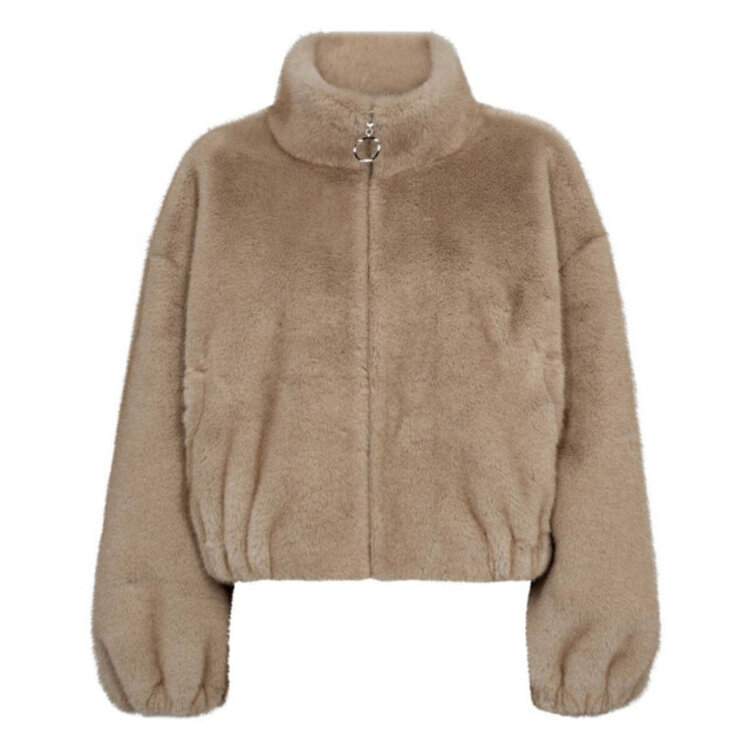 Co'Couture FeraCC Faux Fur Jacket Creme