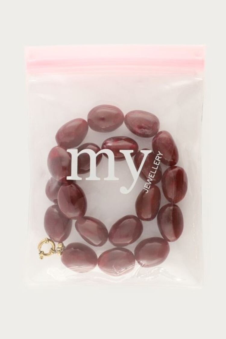 My Jewellery Necklace Chunky Beads Burgundy