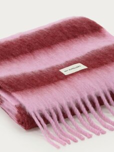 My Jewellery Roze Sjaal Met Burgundy Strepen En Franjes