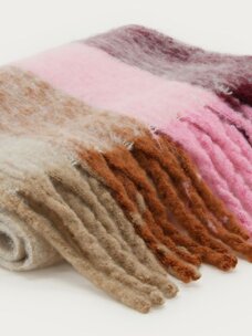 My Jewellery Roze En Burgundy Gestreepte Sjaal