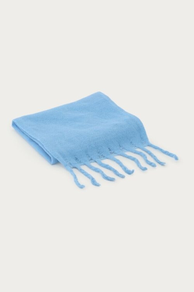 My Jewellery Lichtblauw Gebreide Sjaal Met Franjes