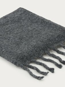 My Jewellery Donkergrijs Gebreide Sjaal Met Franjes