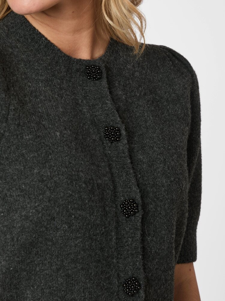 Neo Noir Trudy Deco Knit Cardigan Antracit Melange