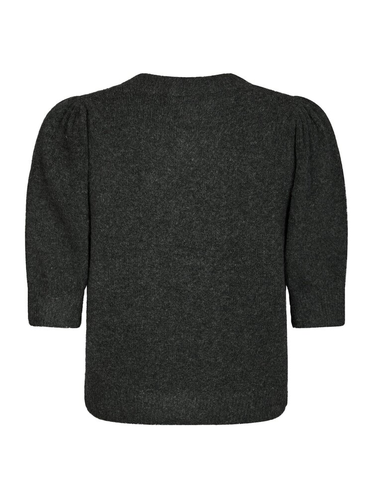 Neo Noir Trudy Deco Knit Cardigan Antracit Melange