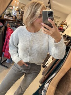 Just be Jolie Moise Cardigan Light Grey