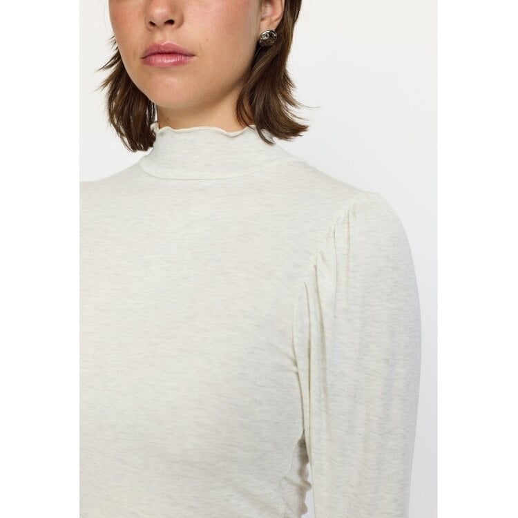 Soft Rebels Roman Frill LS Top Arctec Wolf Melange