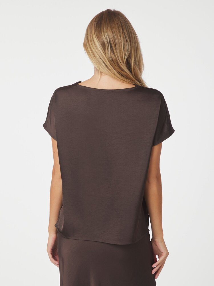 Neo Noir Annabeth Heavy Sateen Tee Dark Brown