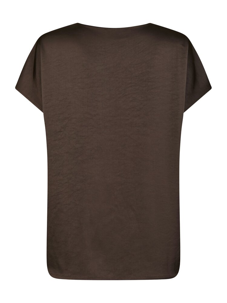 Neo Noir Annabeth Heavy Sateen Tee Dark Brown