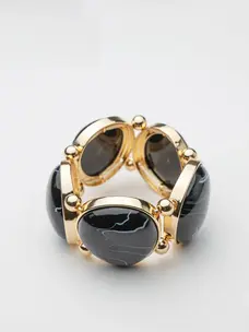 Bow19 Vala Elastic Bracelet Gold W Black