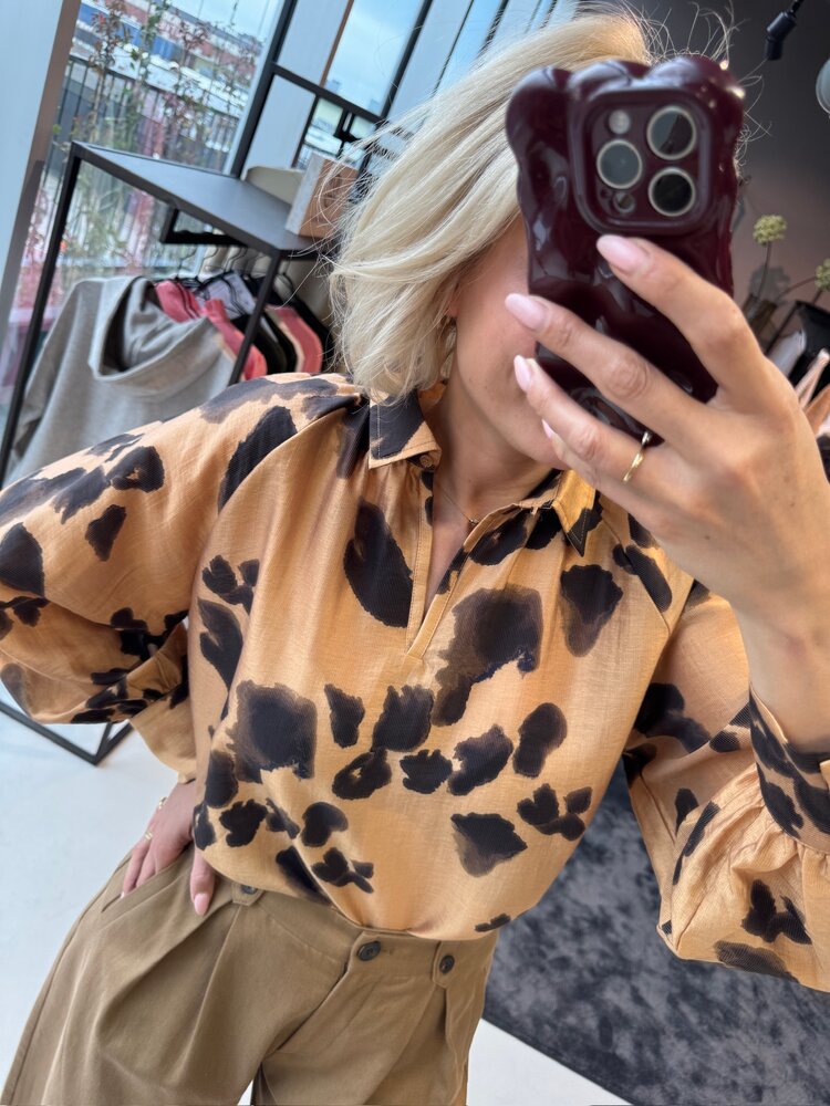 MSCH Nilla Romina Top Aop Iced Coffee Leo