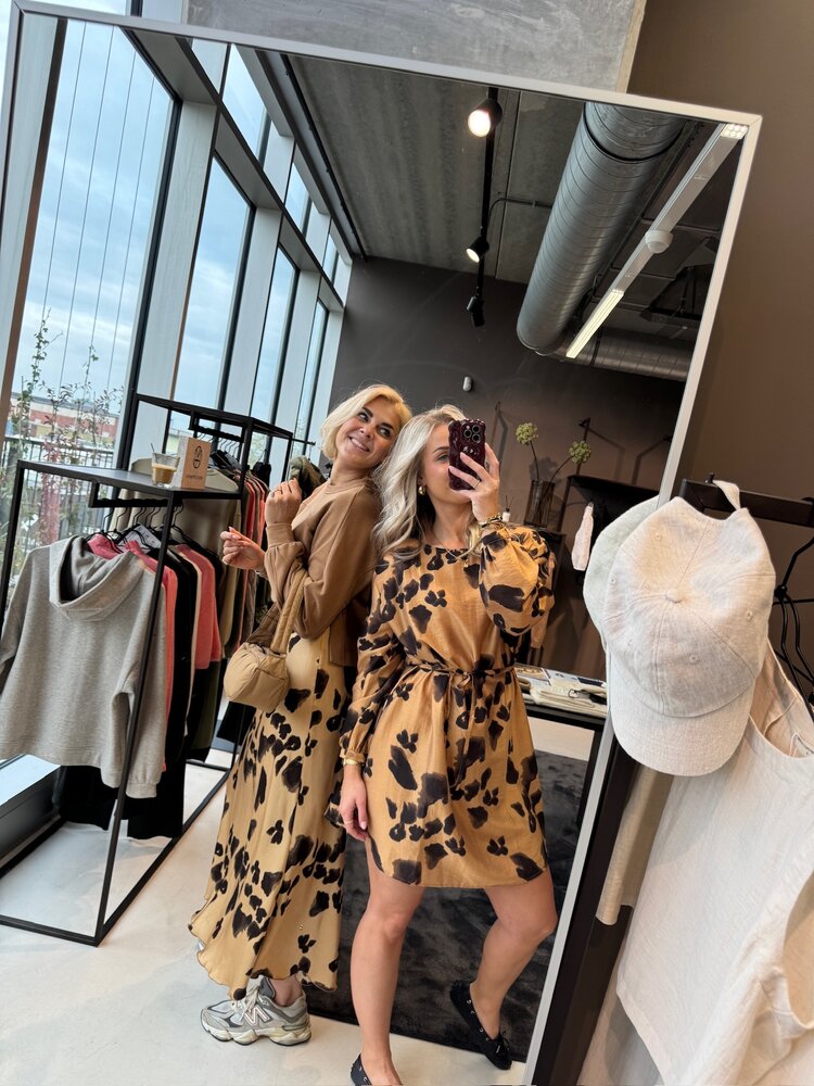 MSCH Clarette Irida Skirt Aop Iced Coffee Leo