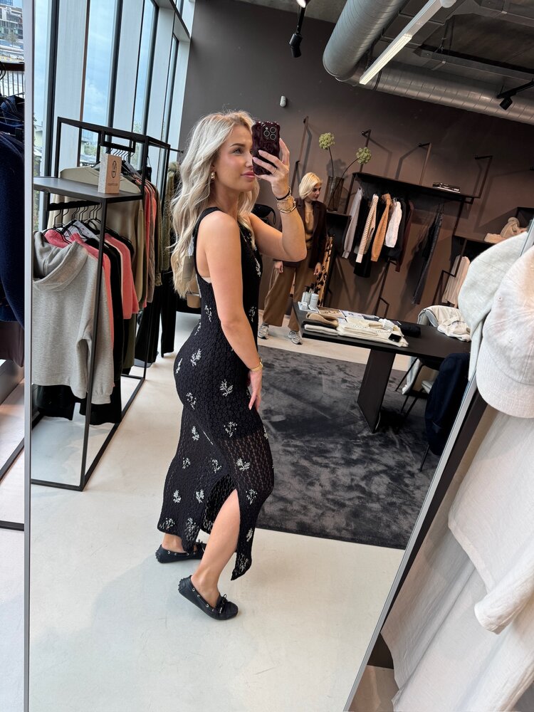 MSCH Audrey SL Dress Emb Black Silver