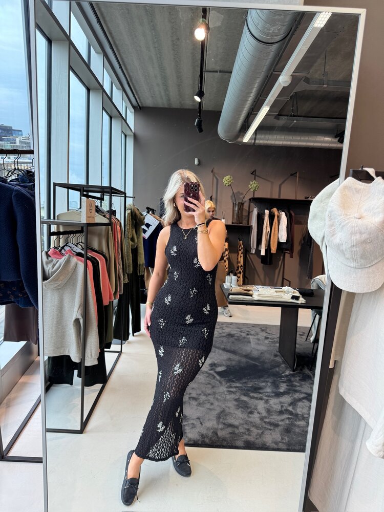 MSCH Audrey SL Dress Emb Black Silver