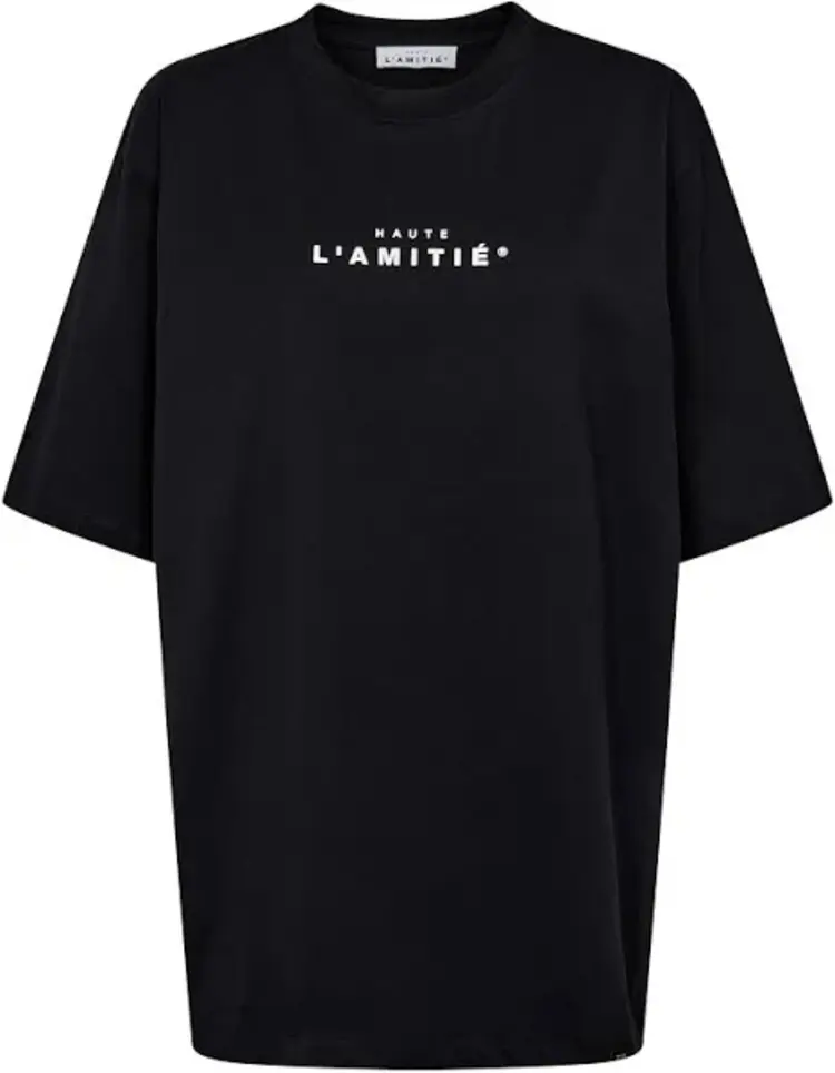 Haute L'Amitié Crew Rub Print Tee black