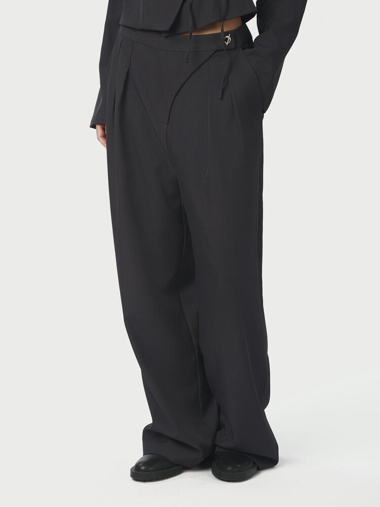 Neo Noir Zalka Eyelet Pants Dark Grey