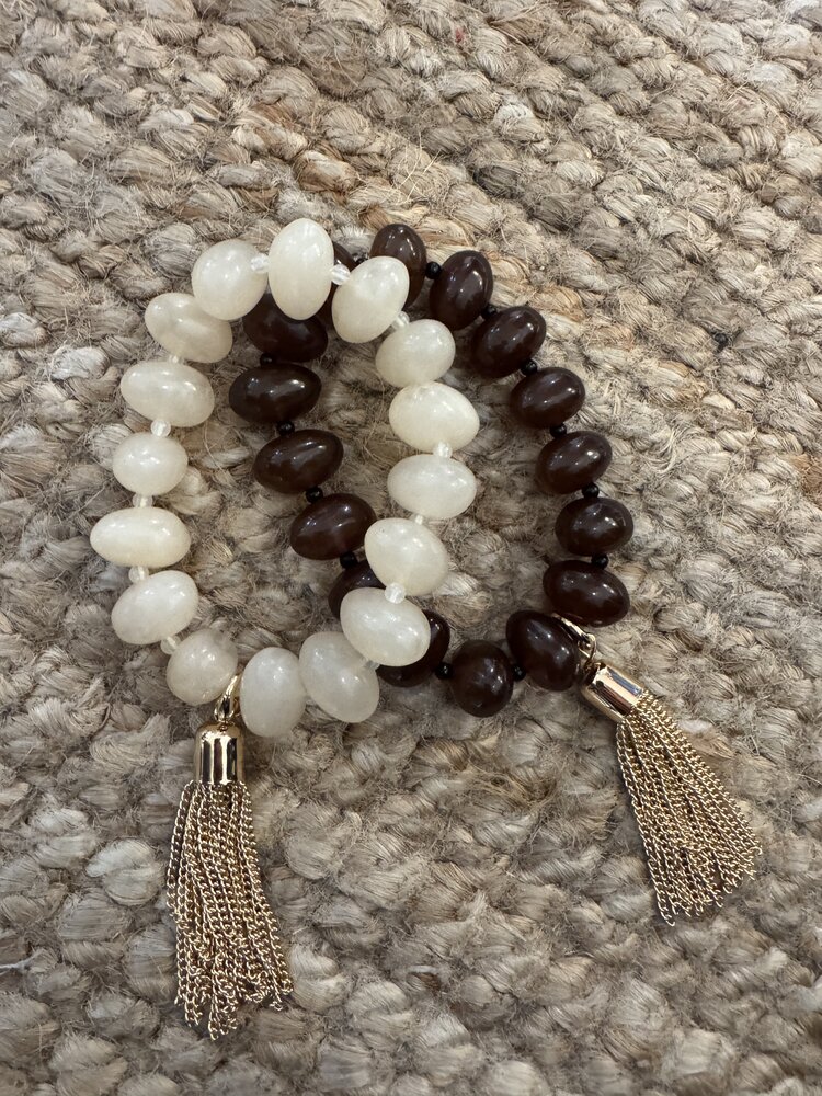 Bow19 Arta Bead Bracelet Cream