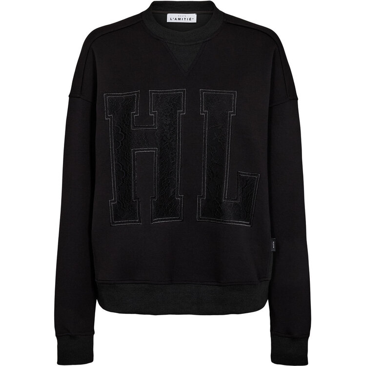 Haute L'Amitié Lace Application Sweat Black