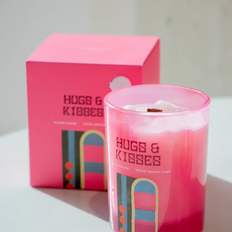 The Gift Label Hugs & Kisses Crystal Candle Naturals