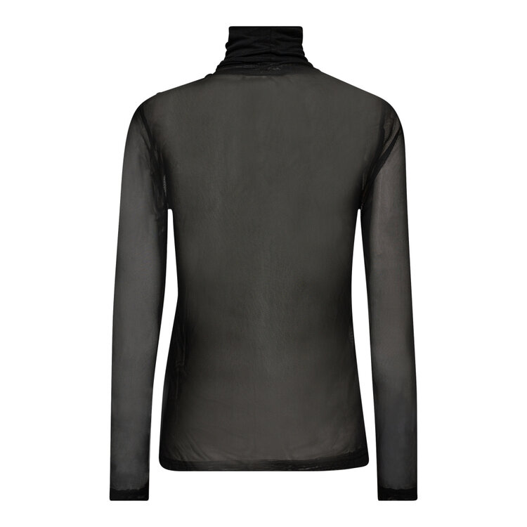 Co'Couture MeshCC Roll-Neck Blouse Black