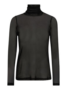 Co'Couture MeshCC Roll-Neck Blouse Black