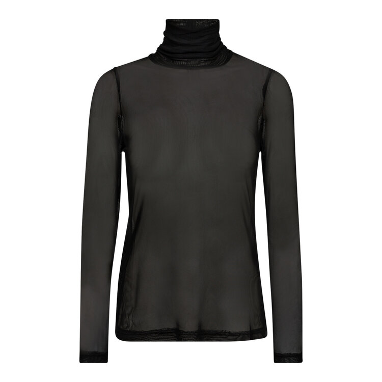 Co'Couture MeshCC Roll-Neck Blouse Black