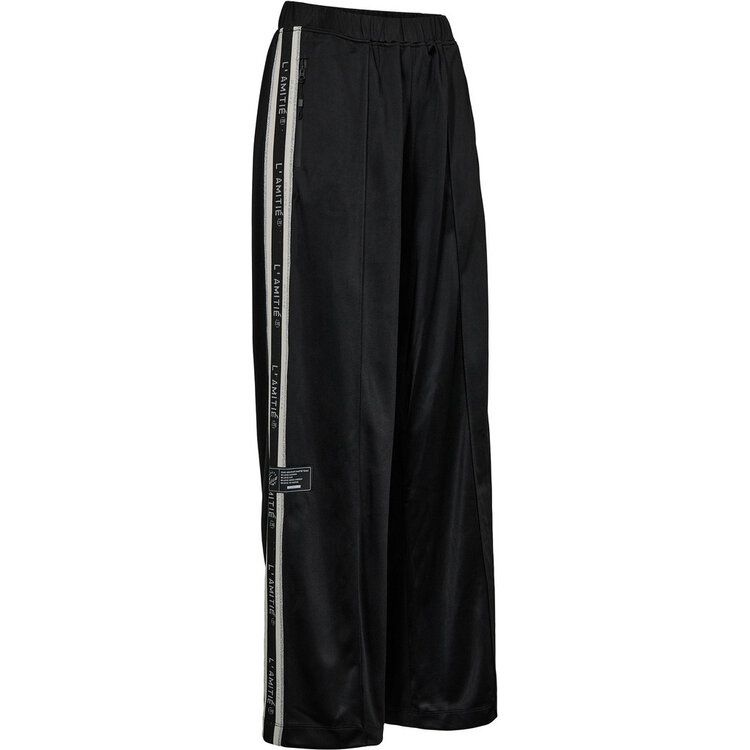 Haute L'Amitié Baggy Lurex Logo Track Pant Black