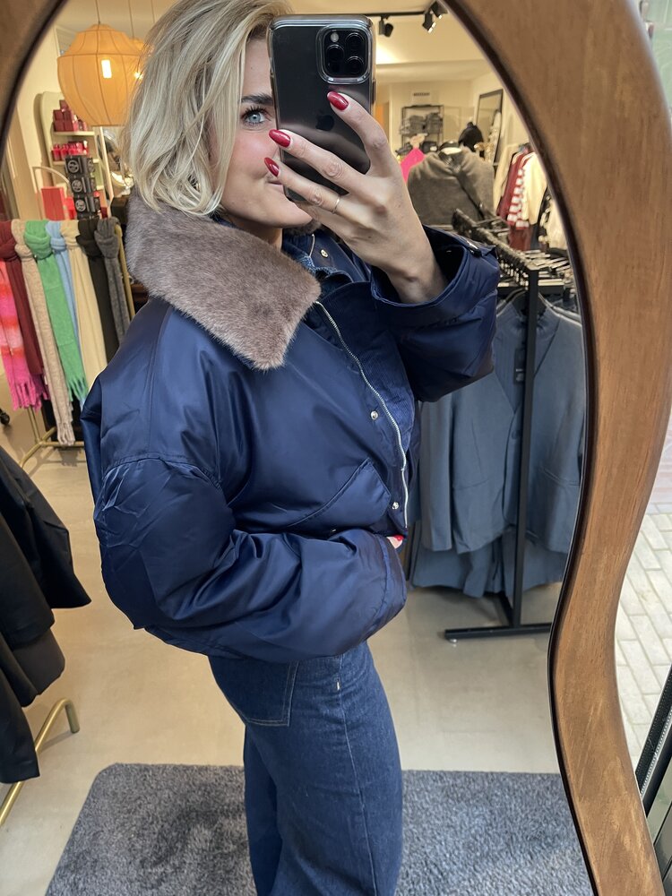 Just be Jolie Cher Bomber Jacket Blue