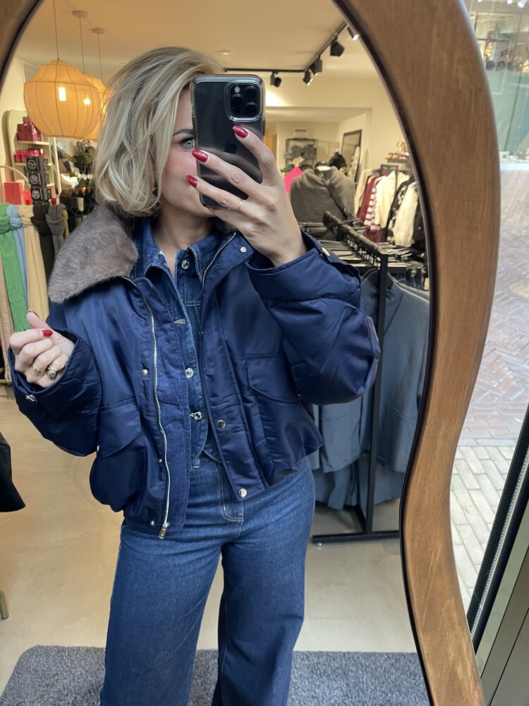 Just be Jolie Cher Bomber Jacket Blue